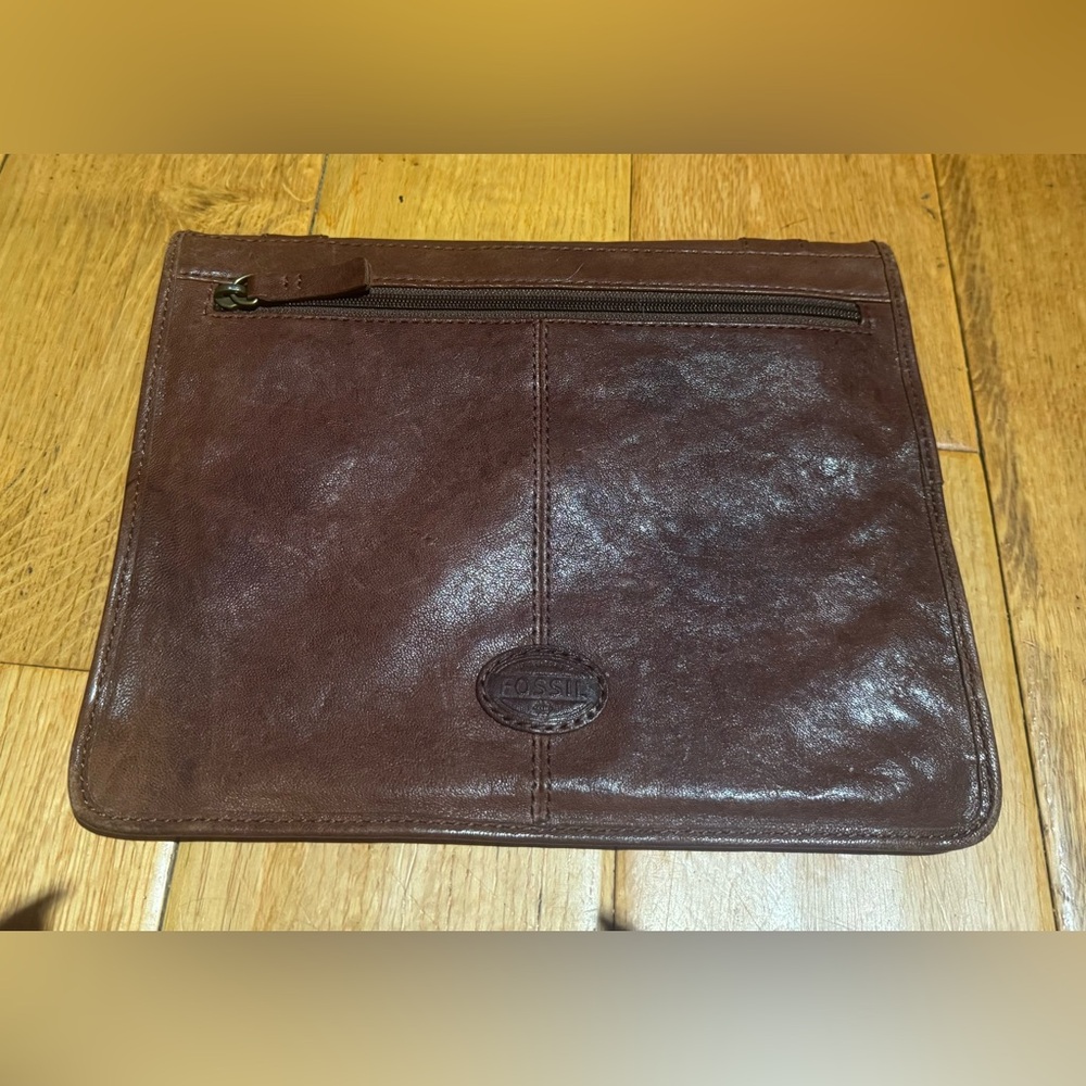 FOSSIL Brown Distressed Leather iPad Carrier - 10.5" x 8"